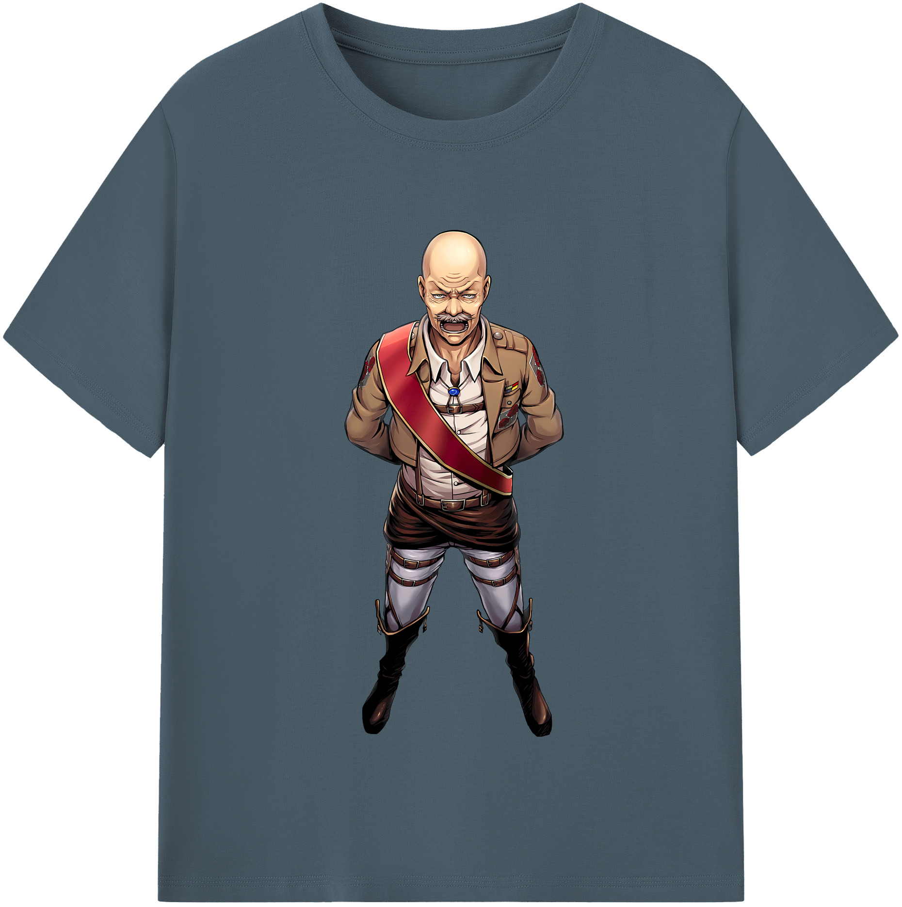 （画像用） 進撃の巨人 ドット·ピクシス Attack on Titan Dot Pixis 綿100％半袖Tシャツ（フロントプリント）